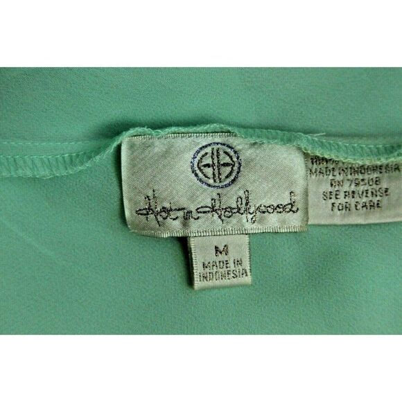 Hot In Hollywood Womens Top Blouse Medium V-Neck Pleated - Picture 3 of 4